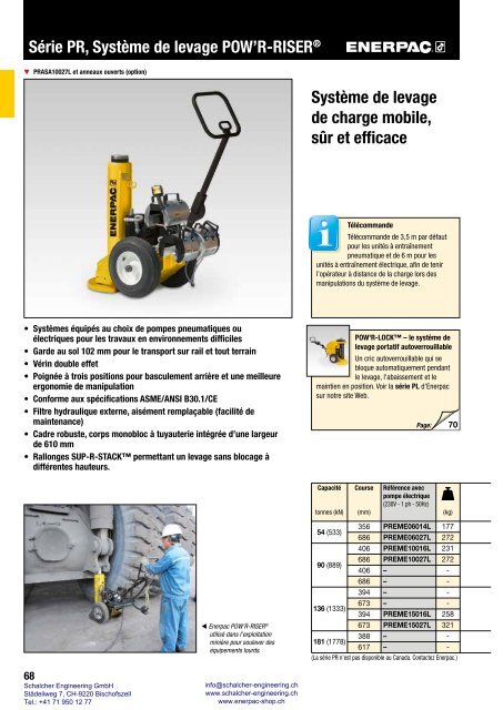 Enerpac Outillages Industriels - Catalogue Français - Schalcher Engineering GmbH