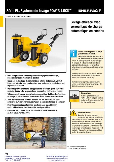 Enerpac Outillages Industriels - Catalogue Français - Schalcher Engineering GmbH