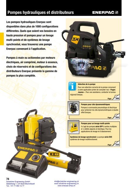 Enerpac Outillages Industriels - Catalogue Français - Schalcher Engineering GmbH