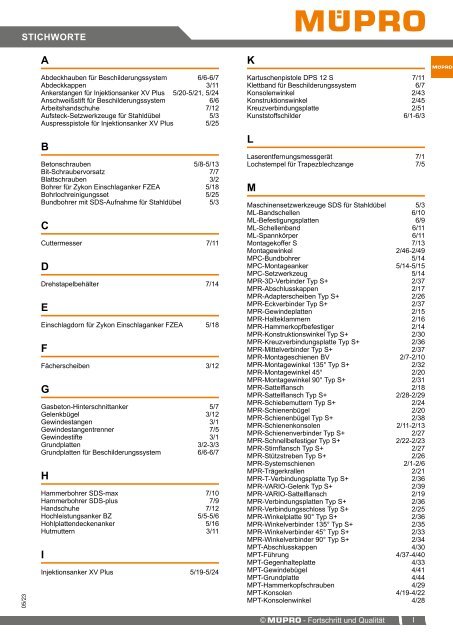 MÜPRO Sprinklerkatalog DE