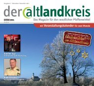 altlandkreis - Das Magazin für den westlichen Pfaffenwinkel - Ausgabe November/Dezember 2011