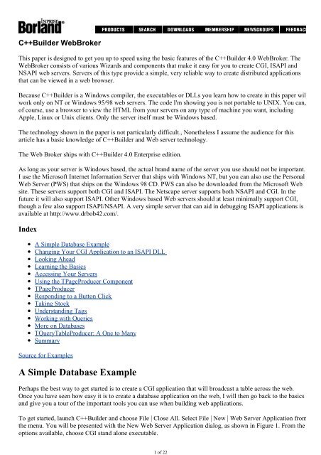 A Simple Database Example
