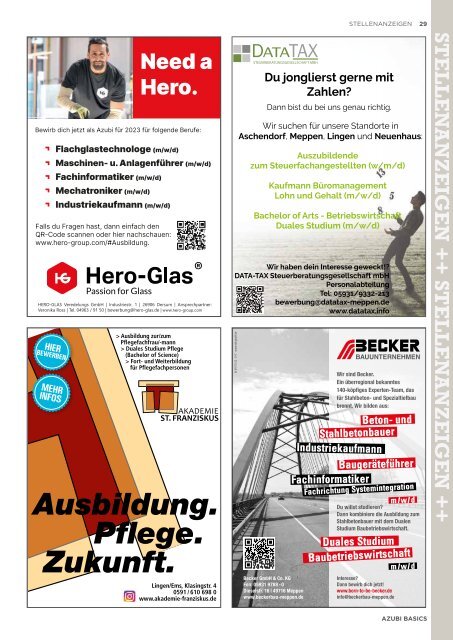 Azubi Basics Ausbildungs-Wissensmagazin 2023 Emsland - Ausgabe 554E