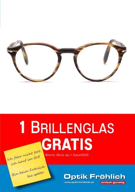 1 Brillenglas Gratis Optik Fröhlich