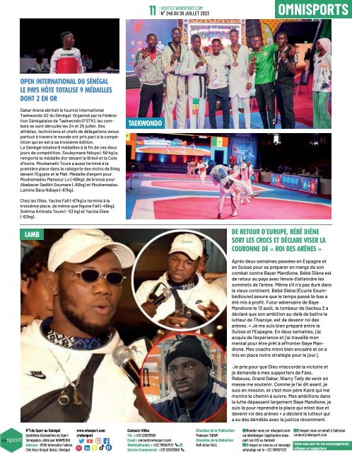 Journal wiwsport n246 - 26 juillet 2023