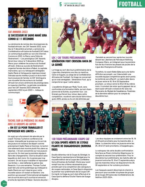 Journal wiwsport n246 - 26 juillet 2023