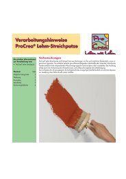 Verarbeitungshinweise ProCrea® Lehm ... - Vinzenz Harrer GmbH