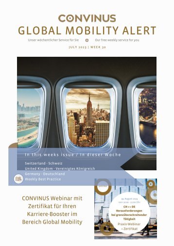 CONVINUS Global Mobility Alert - Week 30.2023