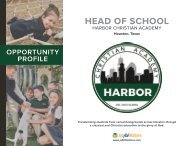 Harbor Christian Academy Head of School Opportunity Profile