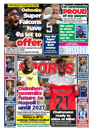 COMPLETE SPORTS - FRIDAY, JULY 28, 2023