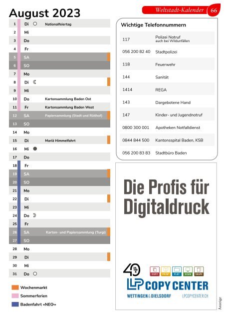 Baden aktuell Magazin August 2023