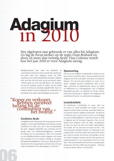 OnsAdagium Magazine 1-2011
