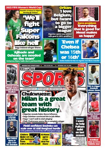 COMPLETE SPORTS - SATURDAY, JULY 29, 2023