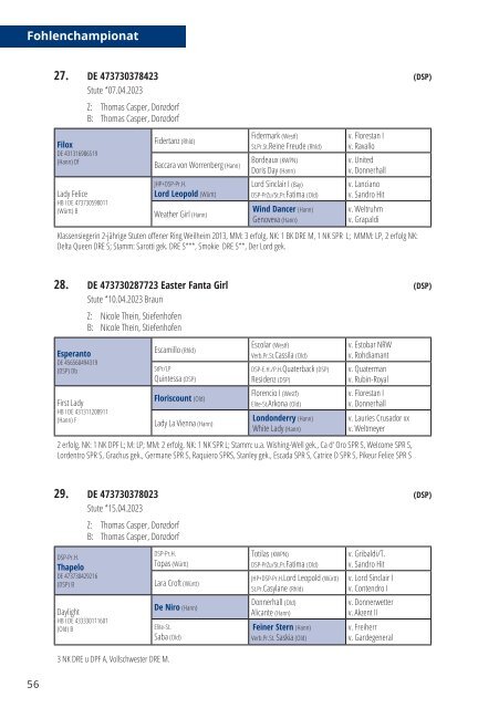 Katalog Dressurfestival + Fohlenchampionat 2023