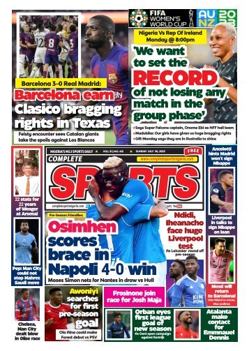 COMPLETE SPORTS - SUNDAY, JULY 30 2023