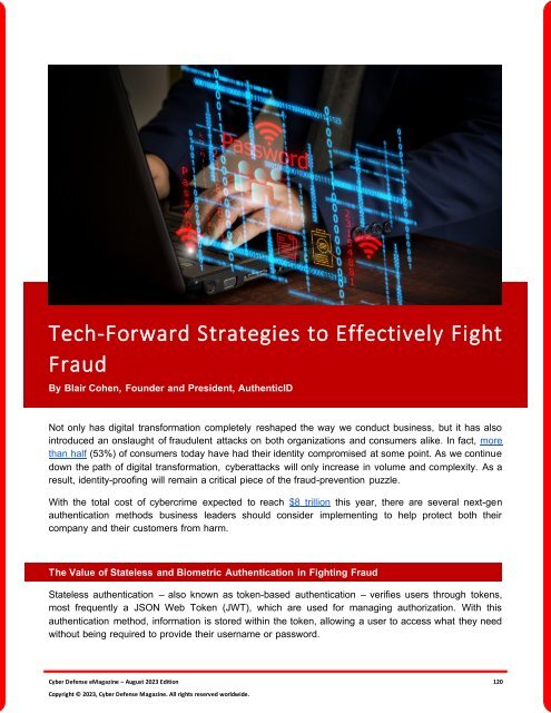 The Cyber Defense eMagazine August Edition for 2023