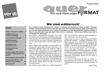 Zeitschrift quer ver.di-Frauen Bayern (2/2023) Wir sind wählerisch!