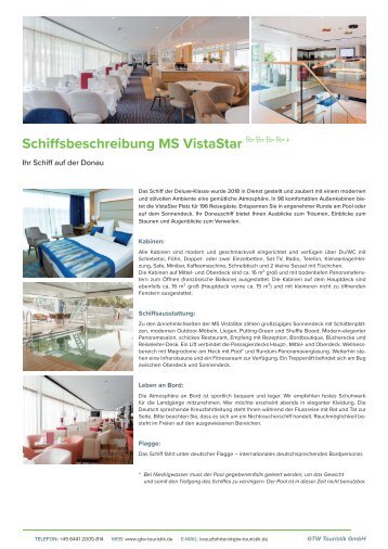 Donaukreuzfahrten 2024 mit MS VistaStar