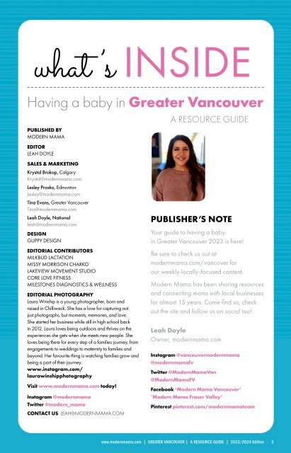 Greater Vancouver Baby Guide 2023-2024