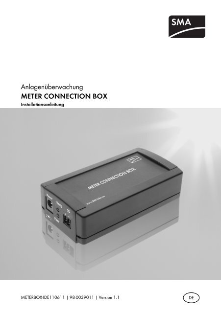 METER CONNECTION BOX - SMA Solar Technology AG