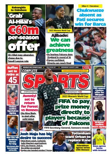 COMPLETE SPORTS - WEDNESDAY, AUG 2, 2023