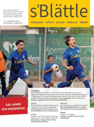 s'Blättle Nr. 31 - Do, 3. August 2023