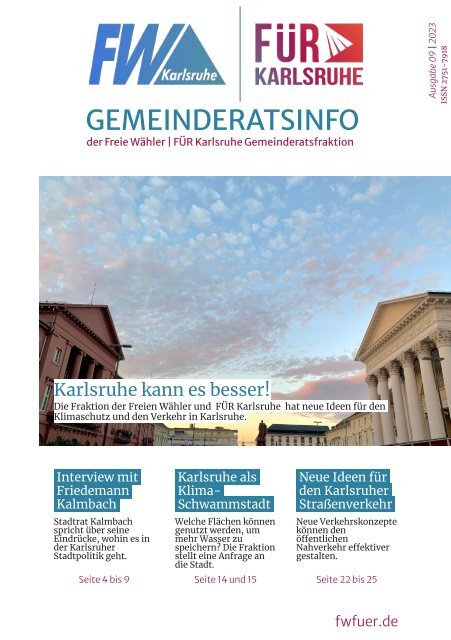Karlsruhe kann es besser! Gemeinderatsinfo #9 | 2023