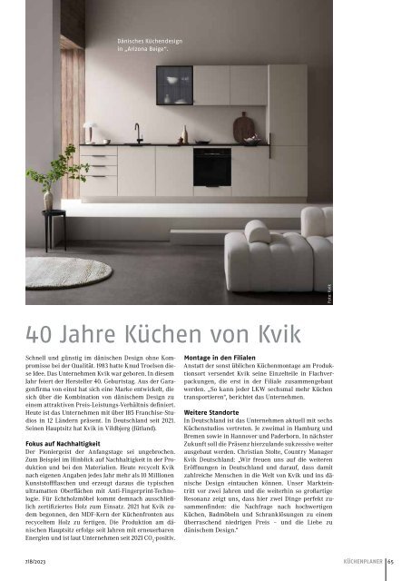 KÜCHENPLANER Magazin 7 / 8 2023