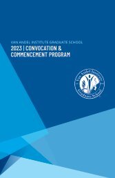 Van Andel Institute Graduate School 2023–2024 Convocation & Commencement Program
