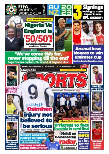 COMPLETE SPORTS - THURSDAY, AUG 3, 2023