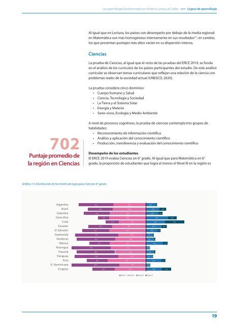 Los aprendizajes fundamentales en América Latina y el Caribe ERCE 2019