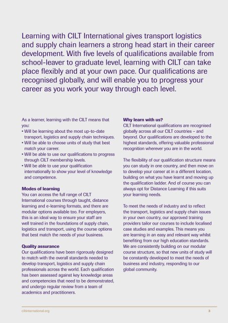 CILT Education & Training brochure