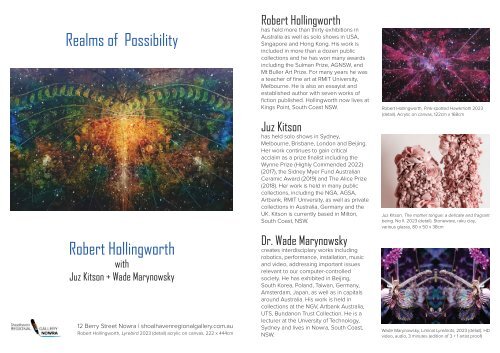 Realms of Possibility - Robert Hollingworth with Juz Kitson + Wade Marynowsky