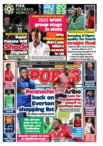 COMPLETE SPORTS - FRIDAY, AUG 4, 2023