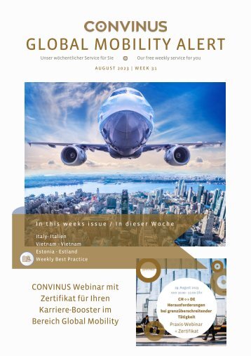 CONVINUS Global Mobility Alert - Week 31.2023