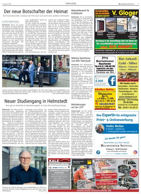 Helmstedter Sonntag Ausgabe 06.08.23