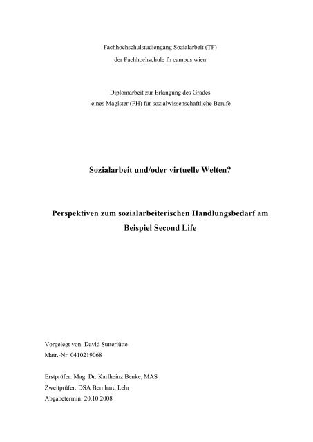 Sozialarbeit und/oder virtuelle Welten? - E-Beratungsjournal