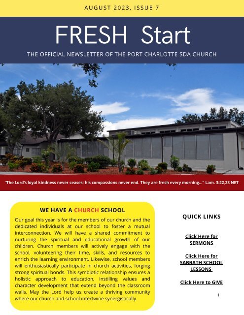 August 2023 FRESH Start 