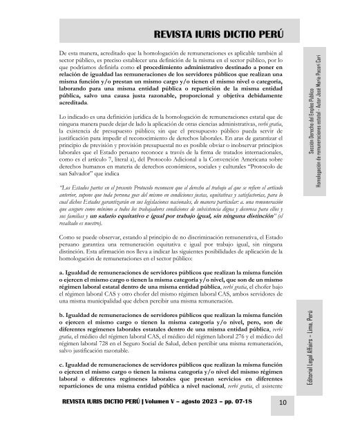 HOMOLOGACIÓN DE REMUNERACIONES PARA LOS TRABAJADORES CAS - AUTOR JOSÉ MARÍA PACORI CARI