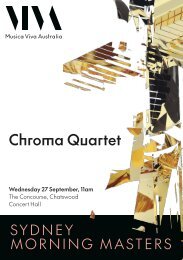 Chroma Quartet Program Guide | Sydney Morning Masters 27 September 2023