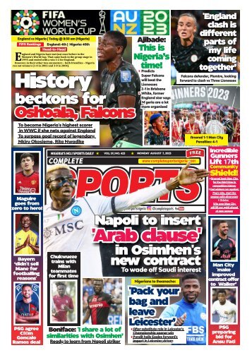 COMPLETE SPORTS - MONDAY, AUG 7, 2023