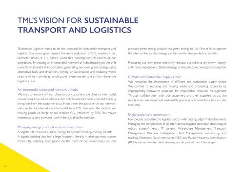 Tailormade Logistics Sustainability Report 2022