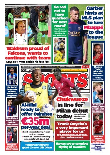 COMPLETE SPORTS - TUESDAY, AUG 8, 2023