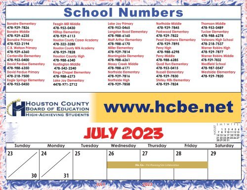 2023 Houston County School Calendar