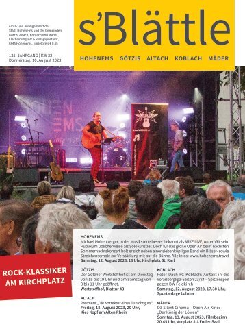 s'Blättle Nr. 32 - Do, 10. August 2023