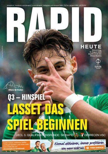 Rapid HEUTE: SK Rapid vs. Debrecen VSC