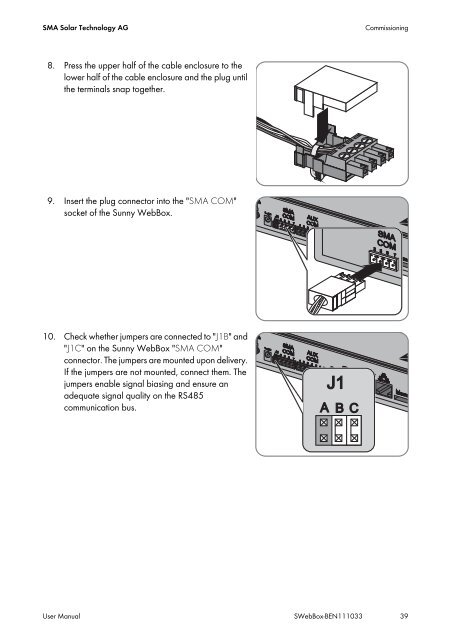 SUNNY WEBBOX - User Manual - SMA Solar Technology AG