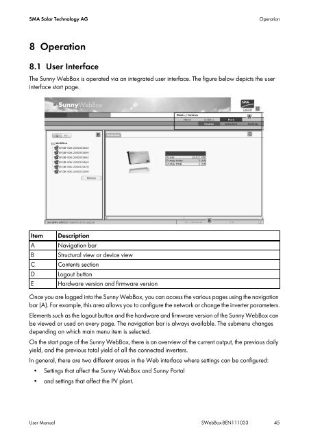 SUNNY WEBBOX - User Manual - SMA Solar Technology AG