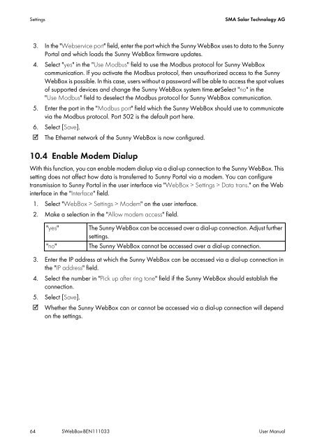 SUNNY WEBBOX - User Manual - SMA Solar Technology AG