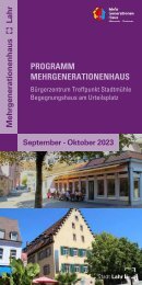 Programm Mehrgenerationenhaus Lahr September Oktober 2023